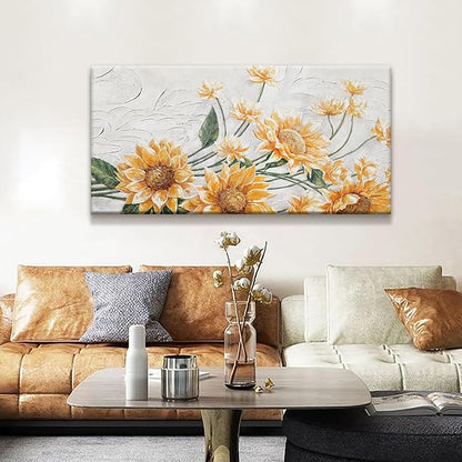 Suconvng Wall Art Living Room Sunflower Wall Art Modern Canvas Art Wall Decor Home Wall Decor Suitable Pictures For Bedroom Apartment Office Can Be Hung 24" X 48"