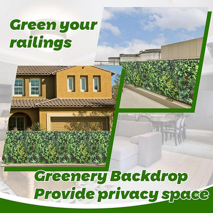 Grass Wall Panel Greenery Wall Artificial Grass Backdrop 20 * 20in 12Pcs Decorative Background Wall for Outdoor Interior Decor Hedge Wall for Garden Party Wedding Backdrop