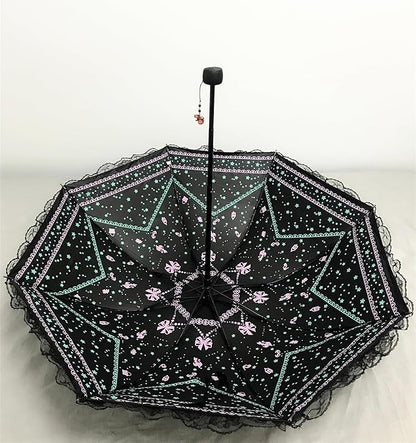 Vintage Lace Parasol Gothic Lolita Umbrella UV Sun Protection Witch Cosplay Photoshoot Props Party Decoration