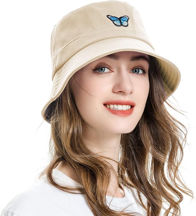 ZLYC Unisex Fashion Embroidered Bucket Hat Summer Fisherman Cap for Men Women