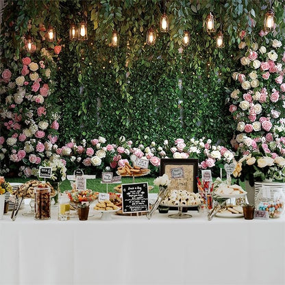 Baocicco Green Floral Wall Backdrops 5x3ft Outdoor Outside Wedding Background Bridal Shower Bride to Be Party Decorations Kids Adults Portraits Birthday Anniversary Banner Backdrop Photo Props