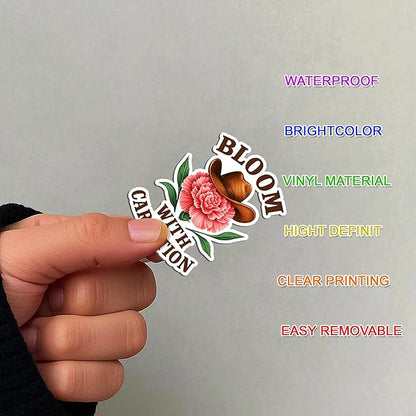 109 PCS Orchid Lily Carnation Stickers Pack, Floral Vinyl Waterproof Decals of Elegant Orchids Pure Lilies Colorful Carnations, Gift for Teens Adults Scrapbook Wall Water Bottle Car