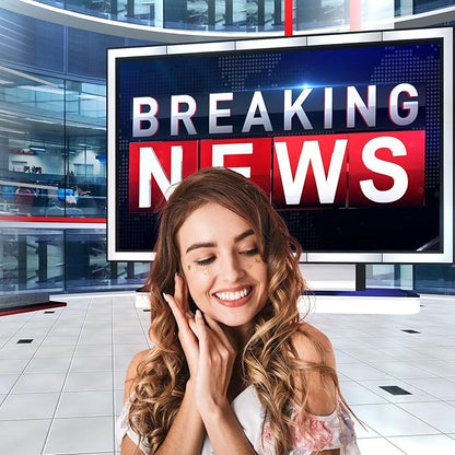 Breaking News Backdrop TV News Broadcast Hall Studio Background News Room Broadcasting Photography Background Program Record News Report Business Newsman Backdrop Kids Portrait Photo Props 7x5ft