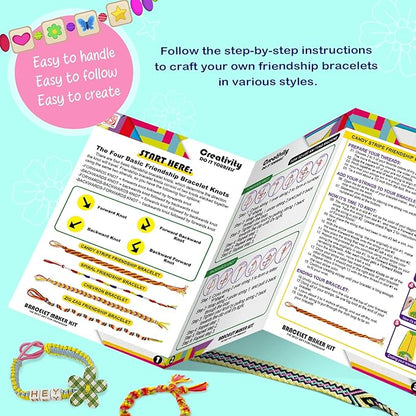 Bracelet Making Kit for Girls - Friendship Bracelet Kit - Christmas Gifts for Ages 6 7 8 9 10 11 12 Year Old Girl Birthday Gifts, Arts and Crafts for Kids Ages 8-12 Teen Bracelets DIY Maker Light Blue