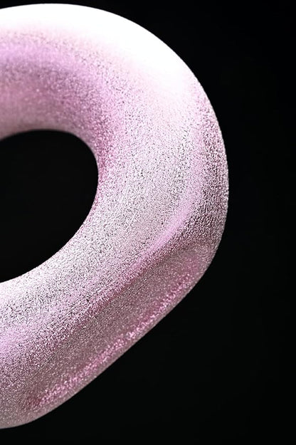 Modern Donut-Shaped Decorative Vases, Handmade Minimalist Boho ins Style, Modern Vase for Home Decor for Wedding Dinner Table Party Living Room Office Bedroom (Purple-Gold, Large)