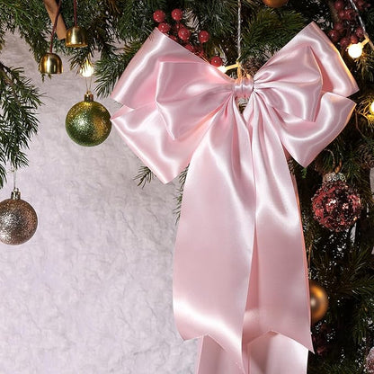 LaRibbons Light Pink Satin Ribbon 3 Inch 10 Yards Double Faced Luxury Light Pink Silk Ribbon for Gift Wrapping Flower Bouquets Bow Christmas Wedding Party Decoration