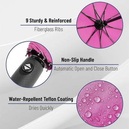 Mr. Pen- Windproof Travel Umbrella, Automatic Umbrellas for Rain, Compact