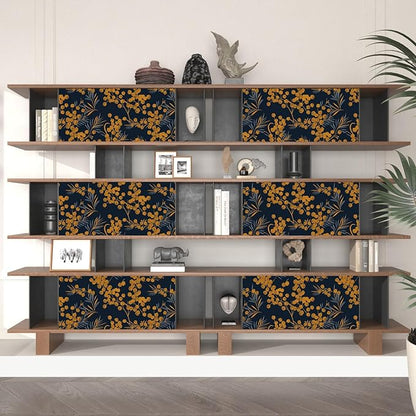 Boho Wallpaper Peel and Stick Leaf Wallpaper for Kitchen Vintage Contact Paper 17.5" x 393" Waterproof Vinyl Self Adhesive Dark Floral Wall Paper for Bedroom Walls Cabinet Locker Decor