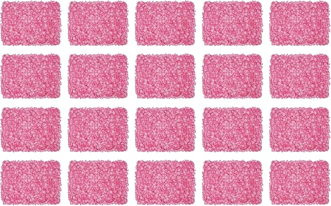 16"x 24" Artificial Flower Wall Panels,Flower Wall Mat Silk Flower Panels for Outdoor Garden Backyard Fence Fence Privacy Screen and Indoor Wall Decor(20Pcs Pink,Style 2)