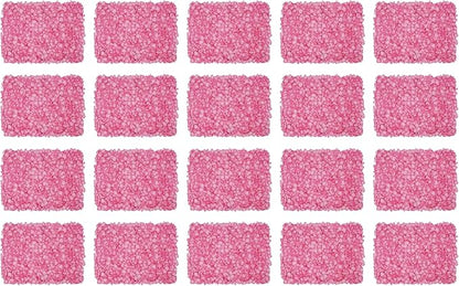 16"x 24" Artificial Flower Wall Panels,Flower Wall Mat Silk Flower Panels for Outdoor Garden Backyard Fence Fence Privacy Screen and Indoor Wall Decor(20Pcs Pink,Style 2)
