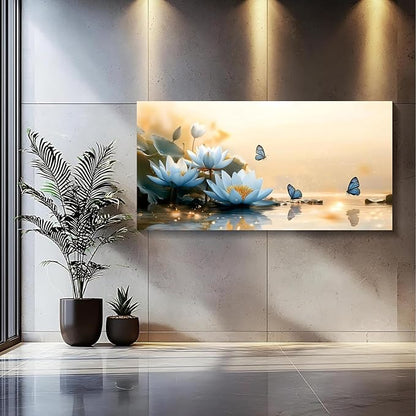 Iallbin Zen Stone Wall Art & Zen Wall Decor, sense of peace and natural beauty -for Yoga Meditation Room, Spa & Bathroom, Soft Hazy Dawn Art Deco Style, Ready to Hang, 58x29 Inches