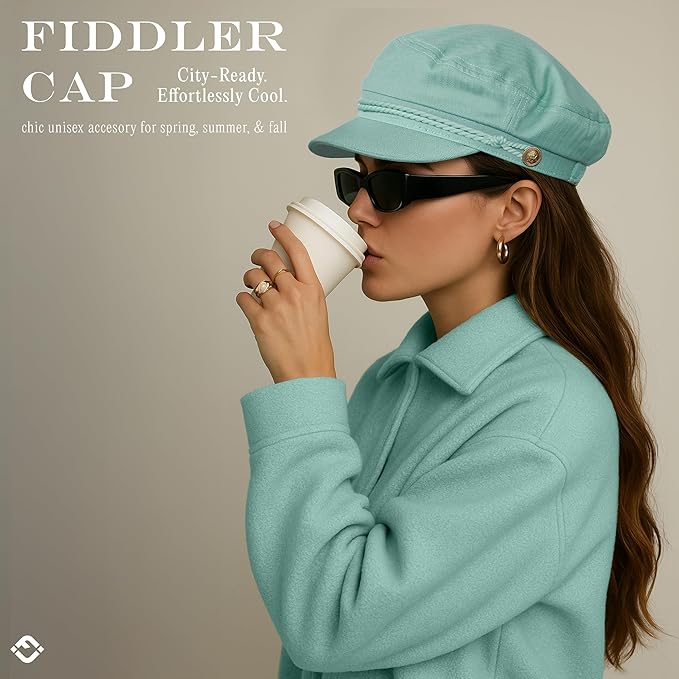 Funky Junque Newsboy Hat for Women – Trendy Greek Fisherman Cap, Classic Women's Baker Boy Newsies Hat, Ladies Fashion Caps