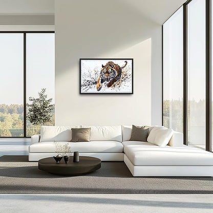 Tiger Large Decor Wall Art Framed Pictures for Living Room, Animal Oversized Canvas Print Painting Modern Extra Large Framed Artwork for Bedroom Office Home Decor 36"x24"