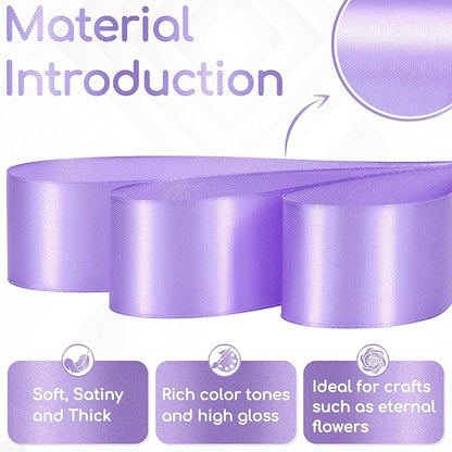 Lavender Satin Ribbon 1-1/2 Inch 30 Yards, Lavender Light Purple Ribbon for Gift Wrapping, Flower Bouquet, Crafts, Eternal Flower, Christmas, Easter and Bow Making