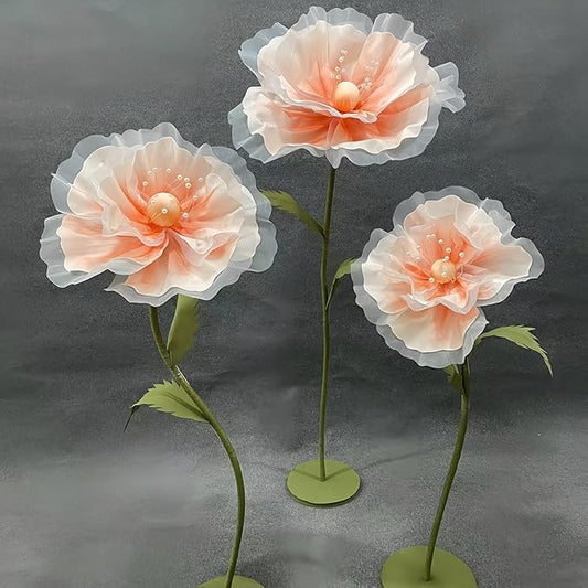 Large EVA Artificial Flower, 5.3ft Giant Flower Backdrop Decorations for Wedding Birthday Christmas Party Photography Mall Shop Window Display Home Decor Props, Orange