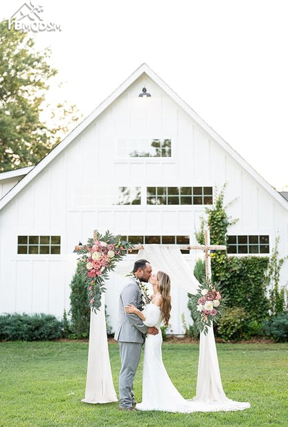 Artificial Flowers Wedding Arch Decor Arch Flowers (Set of 2) for Wedding Welcome Sign and Backdrop Decoration (New Pink)