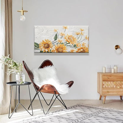 Suconvng Canvas Art Wall Decor Print Paintings Sunflower Wall Art Prints Pictures Decor Ready To Hang Pictures For Bedroom Bathroom And Office Kitchen Home Decor Artwork 20"×40"