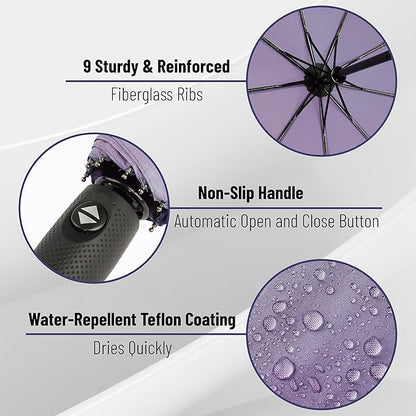 Mr. Pen- Windproof Travel Umbrella, Automatic Umbrellas for Rain, Compact