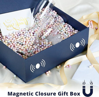 Luxury Large Gift Box 13.8"x9"x4.3" Storage Box Ribbon Magnetic Closure for Luxury Packaging Box for Mother's Day, Birthdays, Bridal Gifts,Weddings
