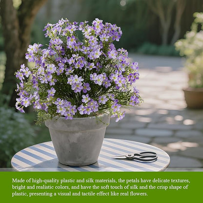 Spring Decorations for Home Fake Flowers Hydrangea Artificial Plants Indoor Mantle Decor Plastic Flowers Artificial Plants Outdoor Garden Decor Hanging Plants 6pcs（Purple） Flowers