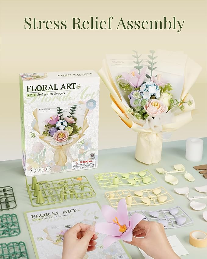 ROKR 3D Puzzles for Adults,Bouquet Flower Building Set,DIY Flower Kit,Ideal Gift for Home Décor