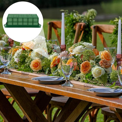 2 Packs Floral Foam Cage Rectangle Flower Cage Holders with Floral Foam Flower Arrangement Supplies for Fresh Flowers, Home Wedding Decorations, 11.8 x 4.3 x 3.1 Inches