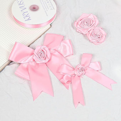 Pink Satin Ribbon, 1 Inch X 50 Yards, Premium Satin Polyester Ribbon for Gift Wrapping, Crafts, Wedding Decor