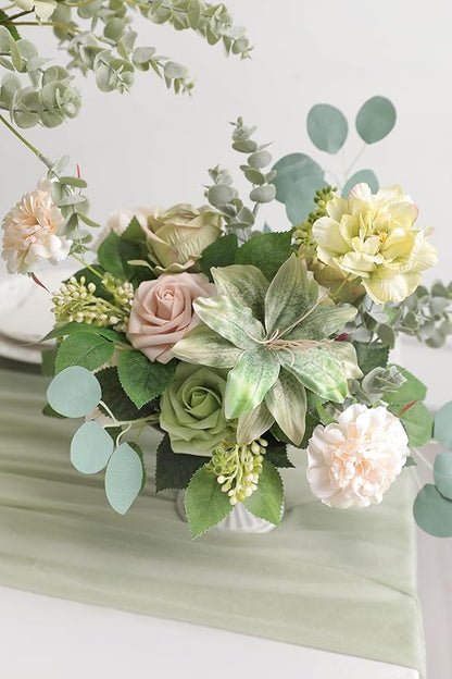 Serra Flora Artificial Flower Combo Fake Peony Rose Silk Flowers for DIY Wedding Bridal Bouquet Centerpieces Arrangements Party Decorations
