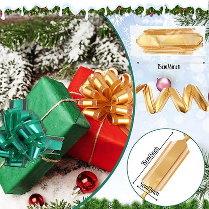 WILLBOND 20 Pieces 6 Inch Pull Bows Gift Wrapping Ribbon Pull Bows for Christmas Wedding Baskets Valentine Multicolor Wrap Accessory for Gift Present Holiday Decor(Multi Color)