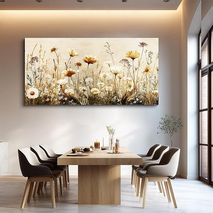 hyidecorart Large Flower Wall Art for Living Room Botanical Farmhouse Wall Decor Nature Abstract Picture for Bedroom Office Elegant Floral Canvas Prints Artwork Home Decorations Ready to Hang 30"X60"
