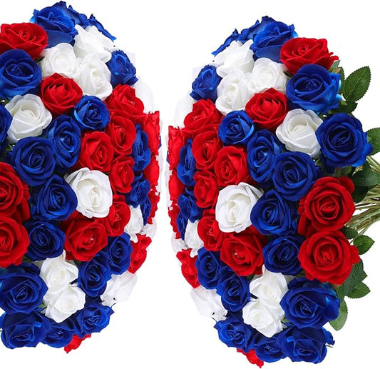 50Pack Artifical Flowers Bulk, Realistic Roses Bouquet with Long Stem for DIY, Wedding and Home Décor