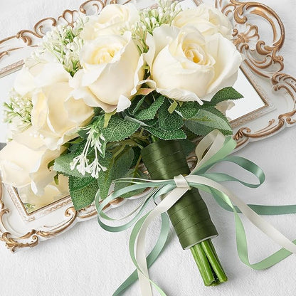 3/8 Inch Green Satin Ribbon, 4 Rolls Total 40 Yards, Double Faced Mixed Green Thin Ribbon for Gift Wrapping, Flower Bouquets, Crafts, Wedding Christmas Decorations