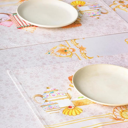 Maison d' Hermine Place Mats 100% Combed Cotton Premium (13 Inch x 19 Inch) Decorative Cloth Place Mat Washable Dinner Placemat, Dinner, Wedding & Dining, Pastries (Set of 4)