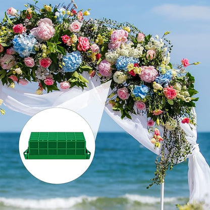 6 Packs Floral Foam Cage Rectangle Flower Cage Holders with Floral Foam Flower Arrangement Supplies for Fresh Flowers, Home Wedding Decorations, 11.8 x 4.3 x 3.1 Inches