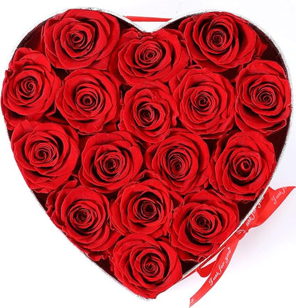 16 Preserved Roses in Box, Forever Flowers for Delivery Prime. Birthday Gift For Women Mom Wife Girlfriend Grandma on Valentines Mothers Day Christmas Anniversary(Red)