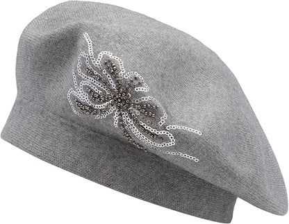 Winter Women French Beret Hat Kaschmir Solid Color Knitted Berets