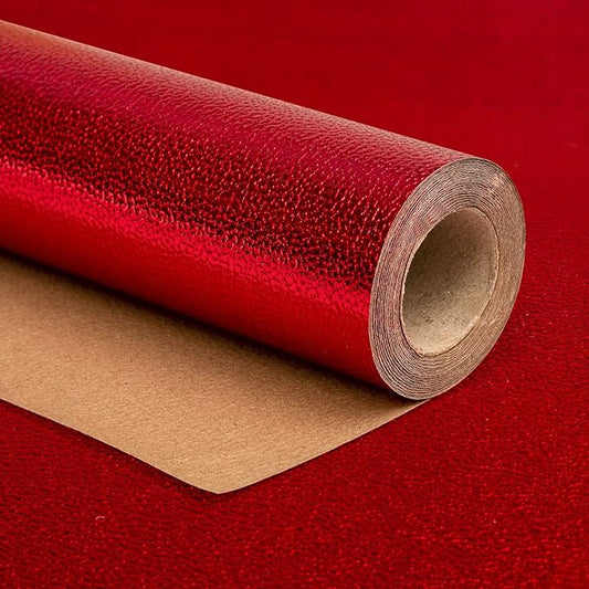 WRAPAHOLIC 30 Inch Red Wrapping Paper Roll - Sparkle Red for Birthday, Christmas, Holiday, Wedding, Baby Shower - 30 Inch x 16.5 Feet