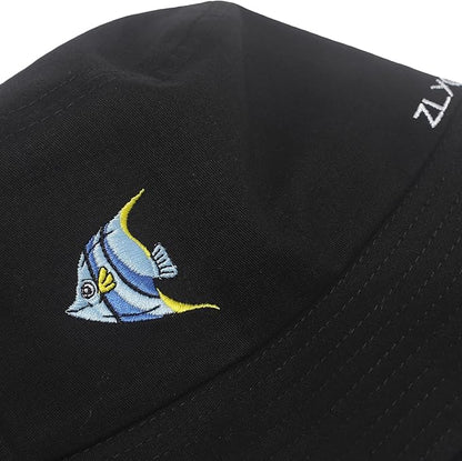 ZLYC Unisex Fashion Embroidered Bucket Hat Summer Fisherman Cap for Men Women