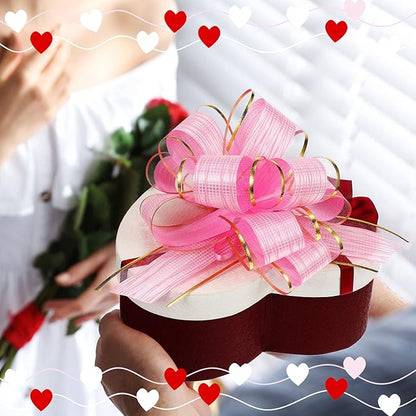 WILLBOND 20 Pieces 6 Inch Pull Bows Gift Wrapping Ribbon Pull Bows for Christmas Wedding Baskets Valentine Multicolor Wrap Accessory for Gift Present Holiday Decor(Pink)