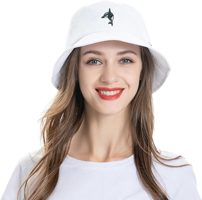 ZLYC Unisex Fashion Embroidered Bucket Hat Summer Fisherman Cap for Men Women