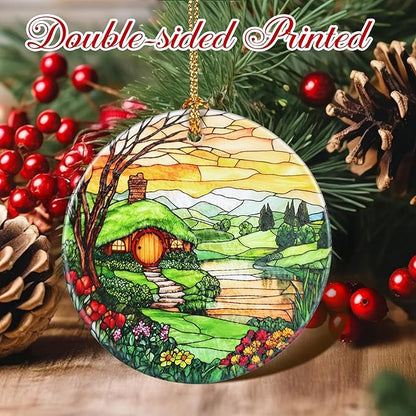 Christmas Ornaments, 2.8 Inch Ceramic Hanging Ornament, Christmas Tree Ornaments, Xmas Decorations, Holiday Decorations, Holiday Party Gifts, and Xmas Gift Ideas - Hobbit House