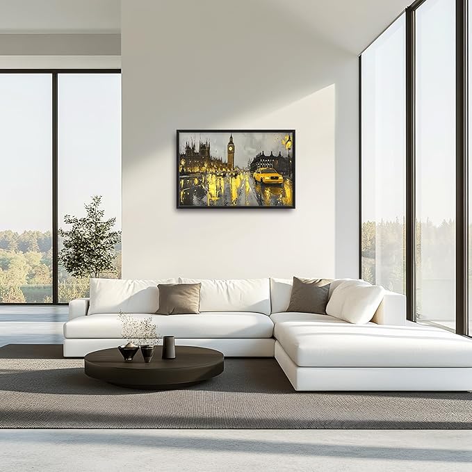 London City Large Wall Art Framed Wall Decor for Living Room, Big Ben Pictures Oversized Canvas Print Painting Modern Extra Large Framed Artwork for Bedroom Office Home Decor 36"x24"