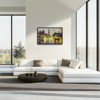 London City Large Wall Art Framed Wall Decor for Living Room, Big Ben Pictures Oversized Canvas Print Painting Modern Extra Large Framed Artwork for Bedroom Office Home Decor 36"x24"
