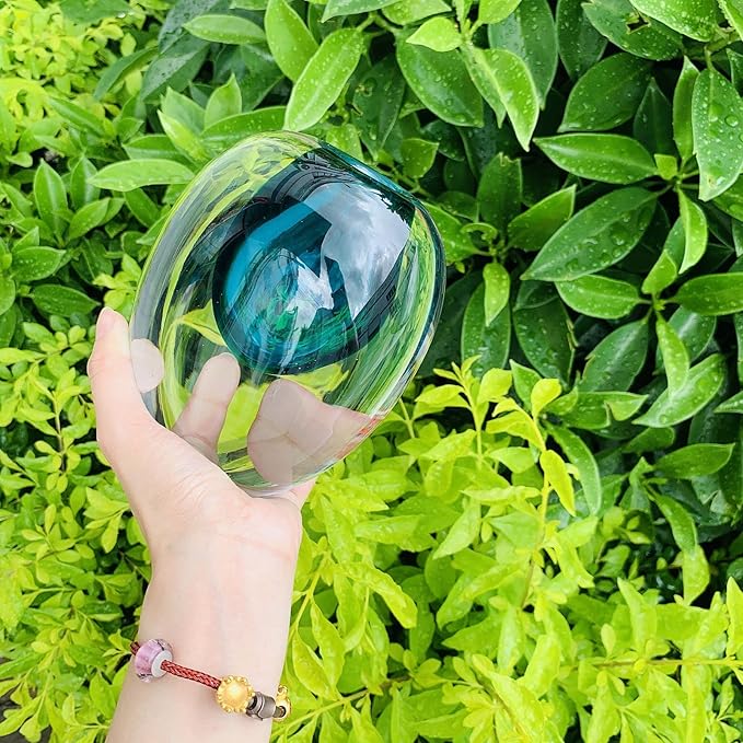 Crystal Vase, Modern Decorative Vase, Minimalist Floral Vase, Light Luxury Style for Home Decor, Centerpiece, Office, Pampas Grass, Dried Flowers, Flowers and Buds (Big Blue)