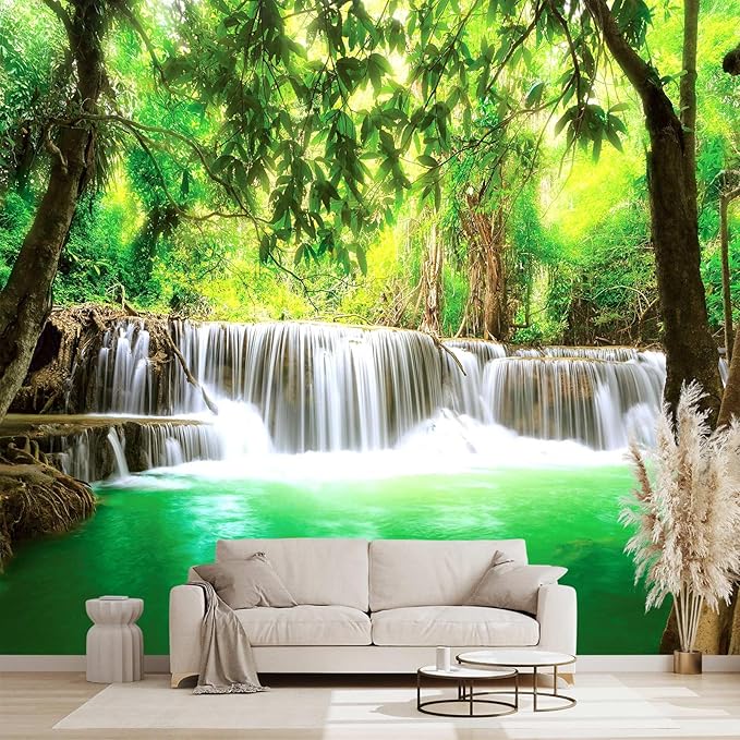 Forest Landscape Wall murals Woodland Tree Peel and Stick Wallpaper for Bedroom Living Room - 96"x137"