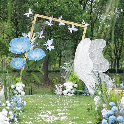 Light Blue Giant Paper Flowers - Large Paper Flowers 5.77FT Giant Flowers for Decoration with Stand Birthday Party Outdoor Banquet Event Home Decor