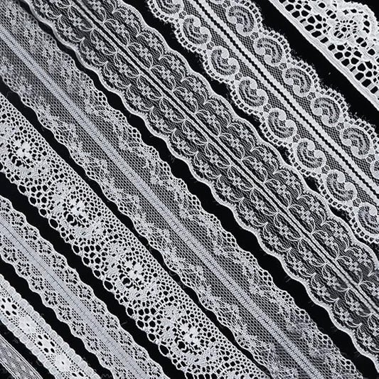 80 Yards White Lace Trim Ribbon,8 Rolls Crochet Sewing Assorted Patterns Vintage Floral Lace Ribbons for Sewing DIY,Gift Wrap,Scrapbooking, Bridal Shower Wedding Decor, 10 Yards Each Roll
