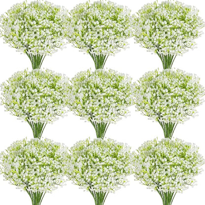ASTRYAS 60Pcs Babys Breath Artificial Flowers, Baby Breath Flowers Artificial Bulk, Fake White Gypsophila Babies Breath Real Touch Flowers for Wedding Bouquet Floral Arrangement Party Home Decor