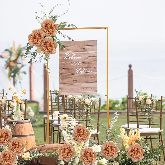 20pcs 5" Artificial Flower Peonies, Silk Peonies with 6" Stems, Flowers Suitable for Wedding Bouquets, Home Party Decoration (Caramel Colour)