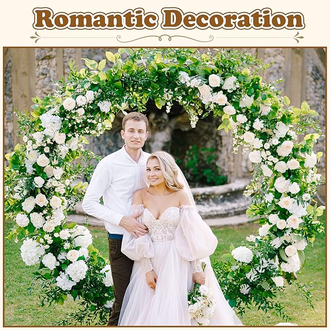 Round Balloon Arch Kit, 6.8ft (2.1m) Large Size Metal Golden Circle Balloon Arch Upgrade Round Backdrop Stand for Baby Shower Wedding Birthday Party Photo Background Decoration